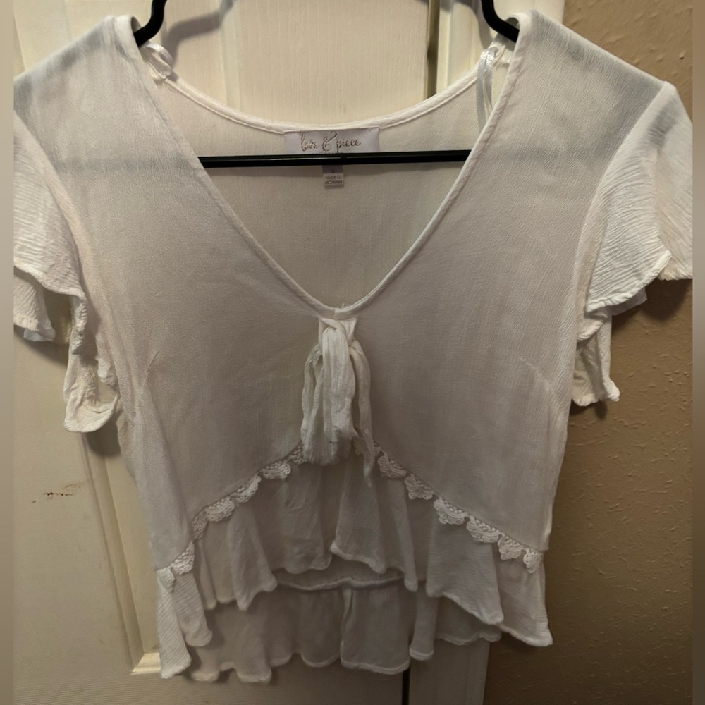 White cropped blouse